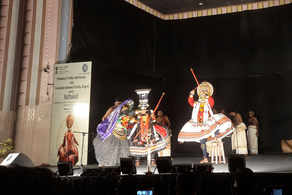 भारतीय स्वतन्त्रता दिवसको पूर्वसन्ध्यामा वीरगञ्जमा ‘कथाकली’ नृत्य